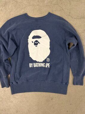 Authentic A Bathing Ape x Champion Reverse Weave Crewneck Sweatshirt
